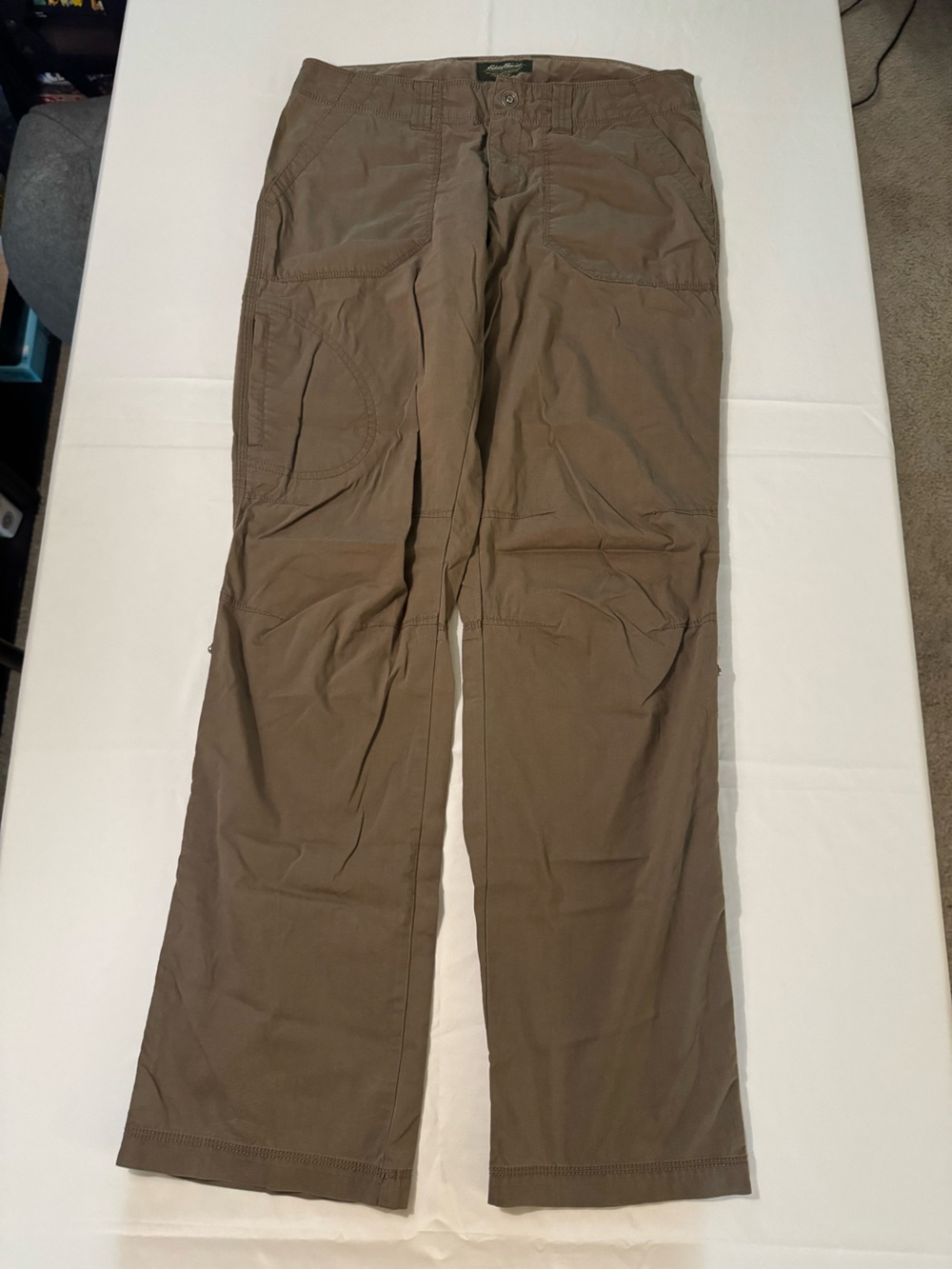 Eddie Bauer Straight-Leg Cargo Utility Pants in Brown